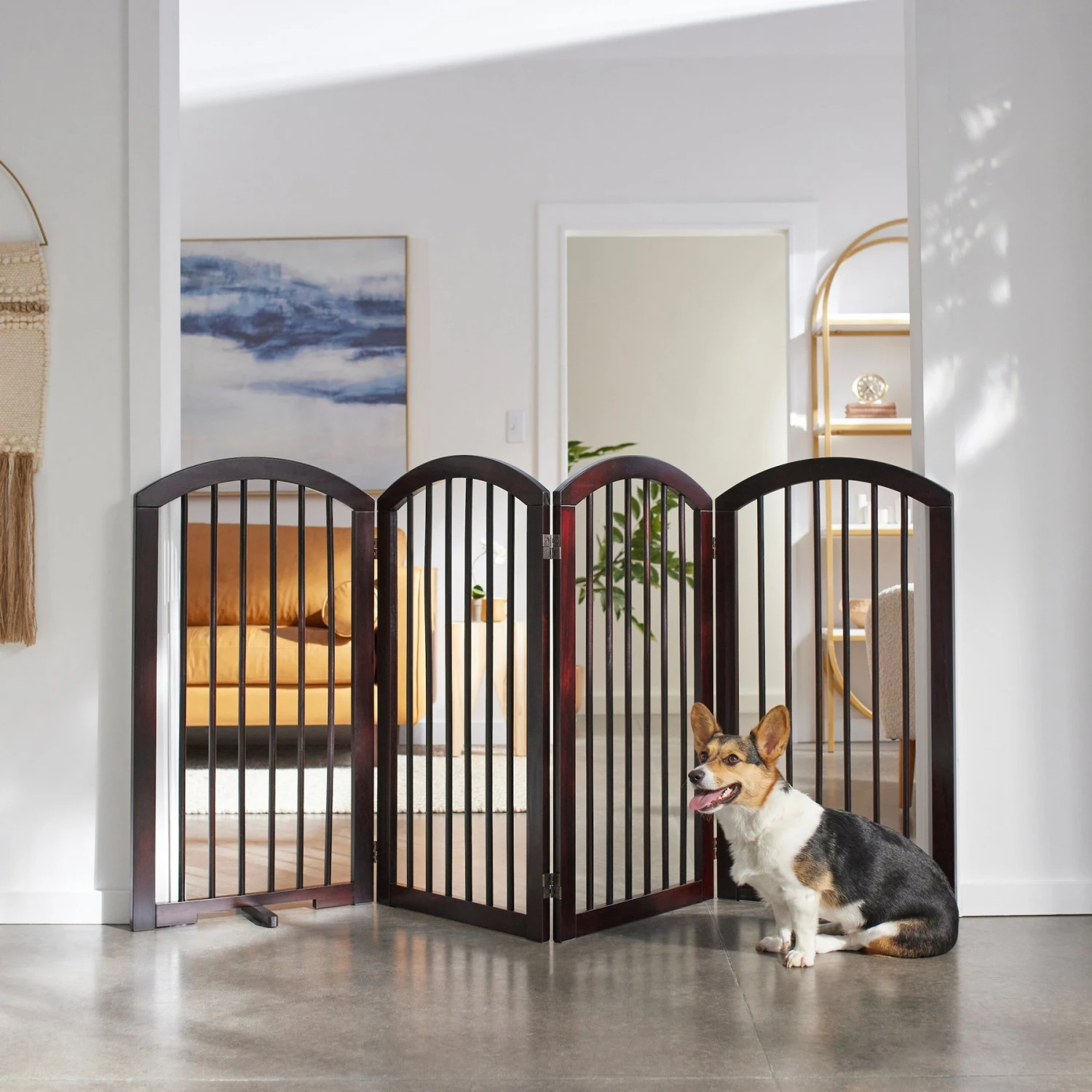 Frisco Arch 4-Panel Solid Wood Dog Gate 3 Frisco Arch 4-Panel Solid Wood Dog Gate