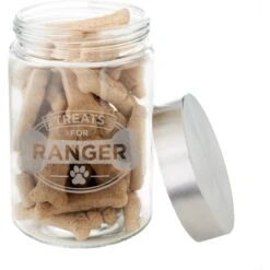Frisco "Doggie Treats" Glass Personalized Treat Jar With Lid, 5 Cup, 40oz -Frisco 309520 PT3. AC SS1800 V1645206087