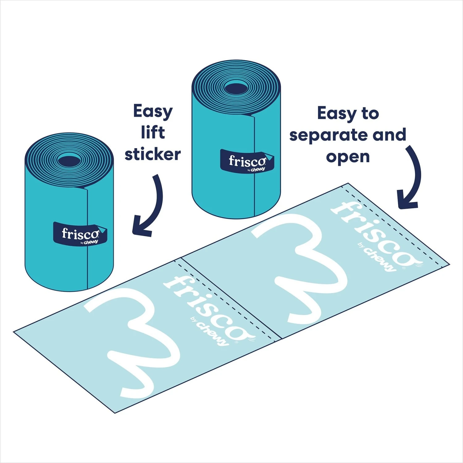 Frisco Dog Poop Bag Solid Assortment In Teal Blue, Violet, Gray, & Coral 4 Frisco Dog Poop Bag Solid Assortment In Teal Blue, Violet, Gray, & Coral - Image 2