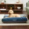 Frisco Personalized Navy Bolstered Bed With Navy Check Bolster, X-Large -Frisco 311768 MAIN. AC SS1800 V1633439531