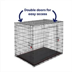 Frisco XX-Large Heavy Duty Enhanced Lock Double Door Wire Dog Crate, Fold & Carry Wire Dog Crate & Mat Kit, 54" -Frisco 318116 PT3. AC SS1800 V1634154738
