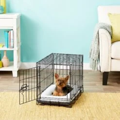 Frisco Eyelash Orthopedic Dog Crate Mat & Frisco Fold & Carry Single Door Collapsible Wire Dog Crate -Frisco 319010 PT8. AC SS1800 V1631628689
