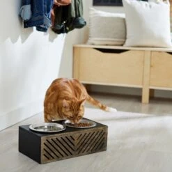 Frisco Premium Wood Elevated Stainless Steel Double Diner Dog & Cat Bowl, Black, 3 Cup 11 Frisco Premium Wood Elevated Stainless Steel Double Diner Dog & Cat Bowl, Black, 3 Cup -Frisco 331509 PT3. AC SS1800 V1657656894