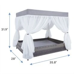Frisco Outdoor Wicker Canopy Dog Bed -Frisco 356071 PT1. AC SS1800 V1657657125