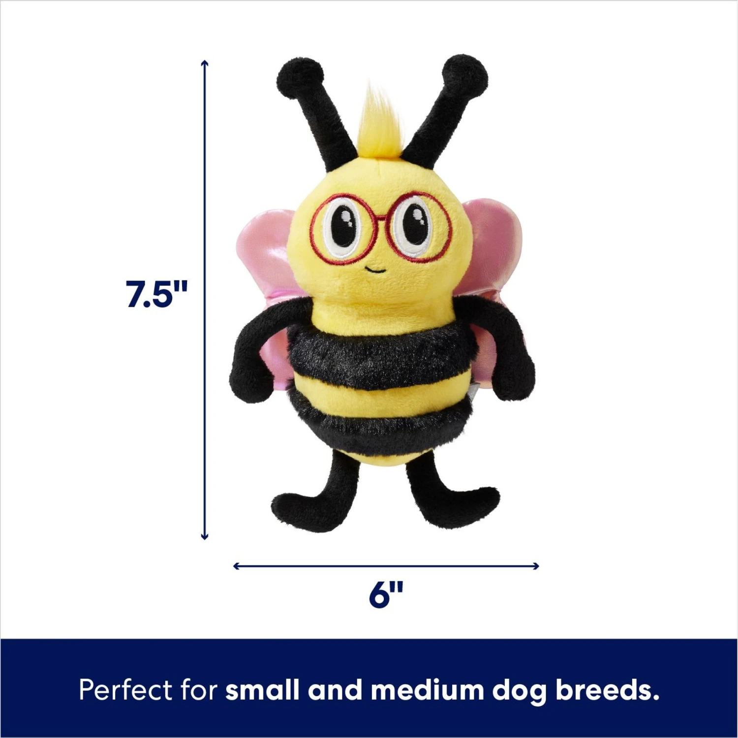 Frisco Valentine Love Buzz Bee Plush Squeaky Dog Toy 3 Frisco Valentine Love Buzz Bee Plush Squeaky Dog Toy - Image 2