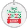 Frisco "First Christmas" Round Shaped Personalized Ornament -Frisco 582622 MAIN. AC SS1800 V1697131876