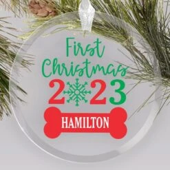 Frisco "First Christmas" Round Shaped Personalized Ornament -Frisco 582622 PT5. AC SS1800 V1697131931