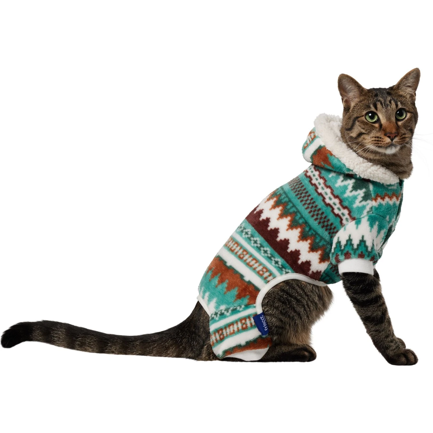 Frisco Fairisle Cozy Plush Fleece Dog & Cat PJs, Green 5 Frisco Fairisle Cozy Plush Fleece Dog & Cat PJs, Green - Image 3