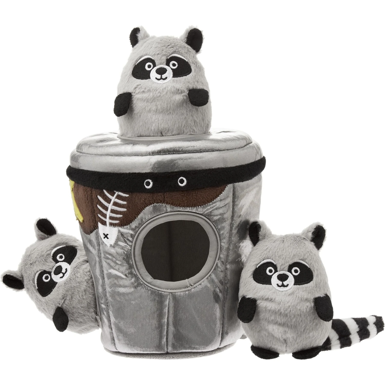 Frisco Trash Can & Raccoons Hide & Seek Puzzle Plush Squeaky Dog Toy & ZippyPaws Burrow Squeaky Hide & Seek Plush Dog Toy, Hedgehog Den 4 Frisco Trash Can & Raccoons Hide & Seek Puzzle Plush Squeaky Dog Toy & ZippyPaws Burrow Squeaky Hide & Seek Plush Dog Toy, Hedgehog Den - Image 2