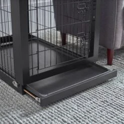 Frisco Double Door Furniture Style Dog Crate, Black & Frisco Swirl Dog Crate Mat -Frisco 947710 PT3. AC SS1800 V1693596973