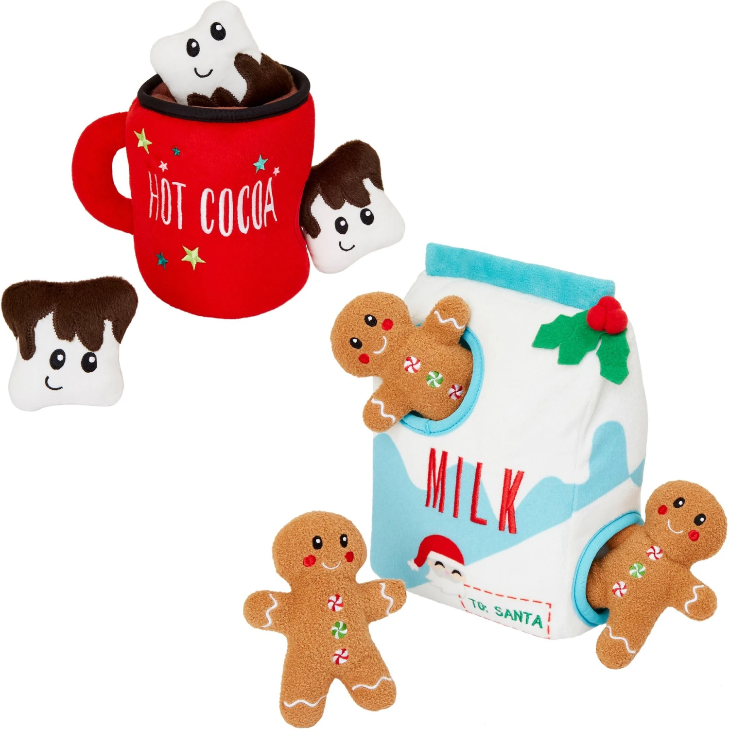 Frisco Holiday Hot Cocoa Hide & Seek Puzzle Plush Squeaky Dog Toy & Frisco Holiday Milk & Gingerbread Cookies Hide & Seek Puzzle Plush Squeaky Dog Toy 3 Frisco Holiday Hot Cocoa Hide & Seek Puzzle Plush Squeaky Dog Toy & Frisco Holiday Milk & Gingerbread Cookies Hide & Seek Puzzle Plush Squeaky Dog Toy