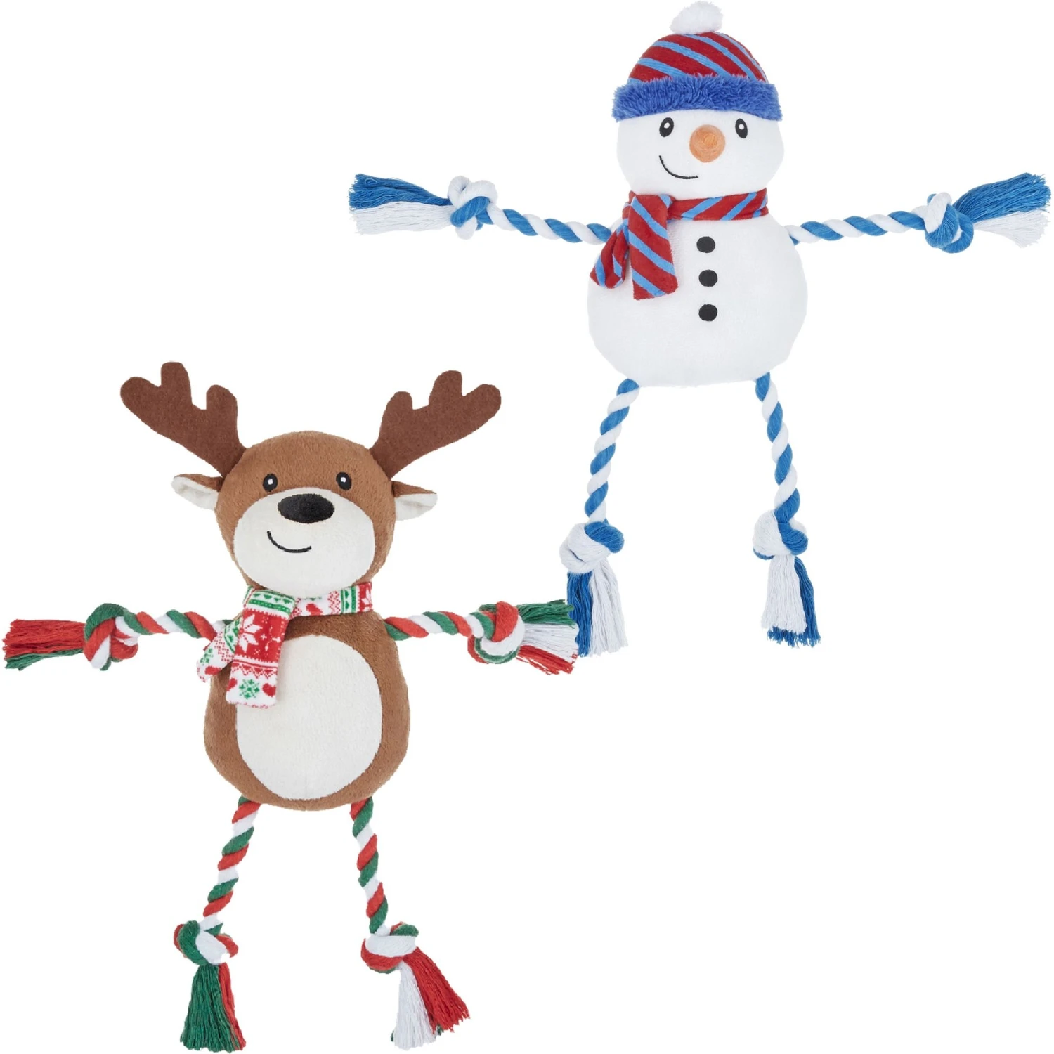 Frisco Holiday Snowman Plush With Rope Squeaky Dog Toy & Frisco Holiday Reindeer Plush With Rope Squeaky Dog Toy 3 Frisco Holiday Snowman Plush With Rope Squeaky Dog Toy & Frisco Holiday Reindeer Plush With Rope Squeaky Dog Toy