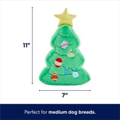 Frisco Holiday Santa's Helpers Plush Squeaky Dog Toy, 3 Count & Frisco Holiday Tree Thin Plush Squeaky Dog Toy -Frisco 986222 PT6. AC SS1800 V1698257735