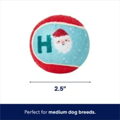 Frisco Holiday Ho Ho Ho Fetch Squeaky Tennis Ball Dog Toy & Frisco Holiday Arctic Friends Stuffing-Free Skinny Plush Squeaky Dog Toy -Frisco 986310 PT2. AC SS1800 V1698258115